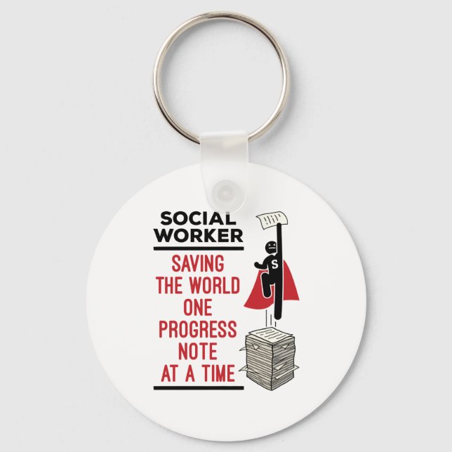 Social Worker Funny Progress Note Social Work Keychain (Front)