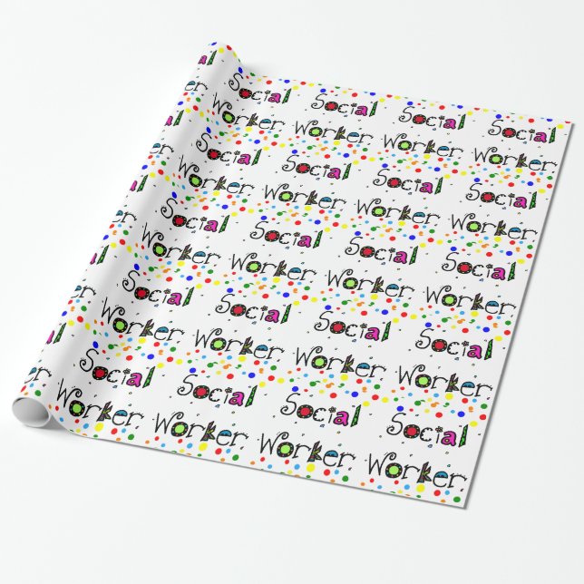 Social Worker Gift Wrapping Paper (Unrolled)