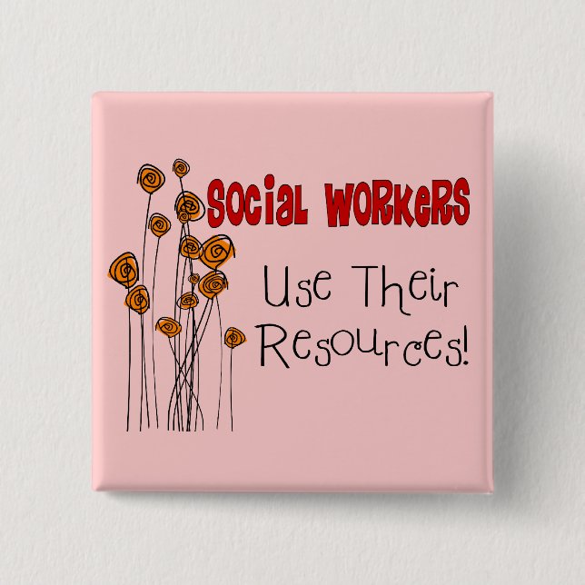 Social Worker Gifts and T-Shirts Button (Front)