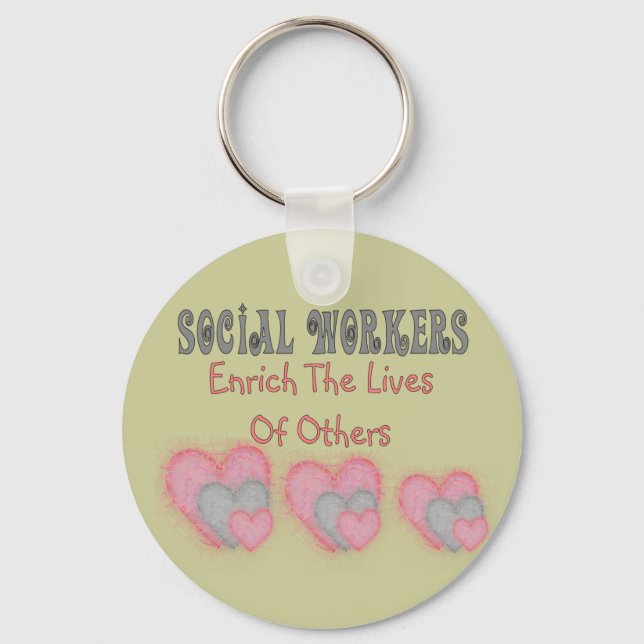 Social Worker Gifts "Enrich The Lives of Others" Keychain (Front)