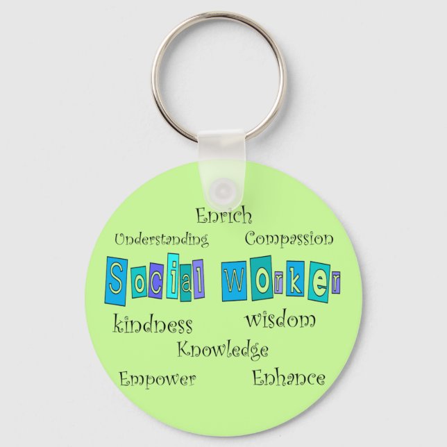 Social Worker Gifts Keychain (Front)