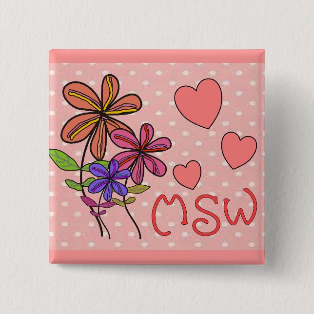 Social Worker Gifts Pinback Button (Front)