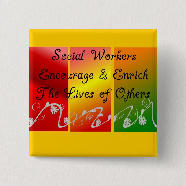 Social Worker Gifts Pinback Button (Front)
