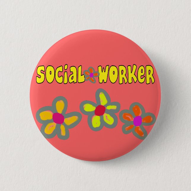Social Worker Gifts Pinback Button (Front)