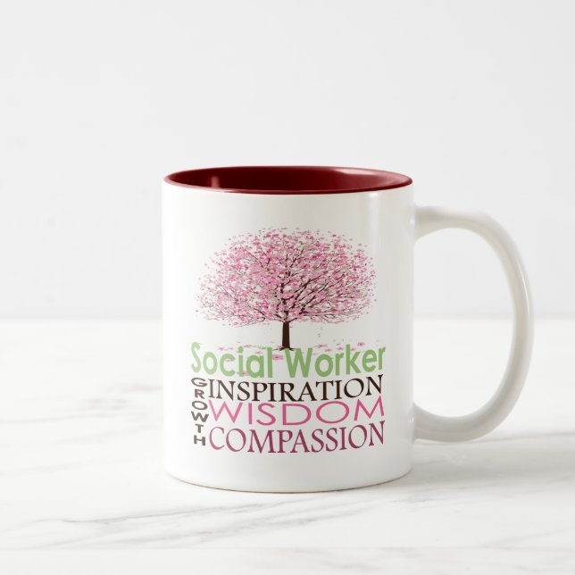 Social Worker Gifts Two-Tone Coffee Mug (Right)