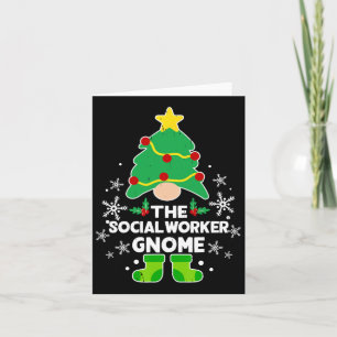 Social Worker Gnome Xmas Family Holiday Christmas Card