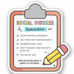 Social Worker Graduation Appreciation Gift MSW Sticker