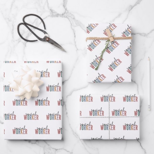 Social Worker Graduation Appreciation gifts Wrapping Paper Sheets (Front)