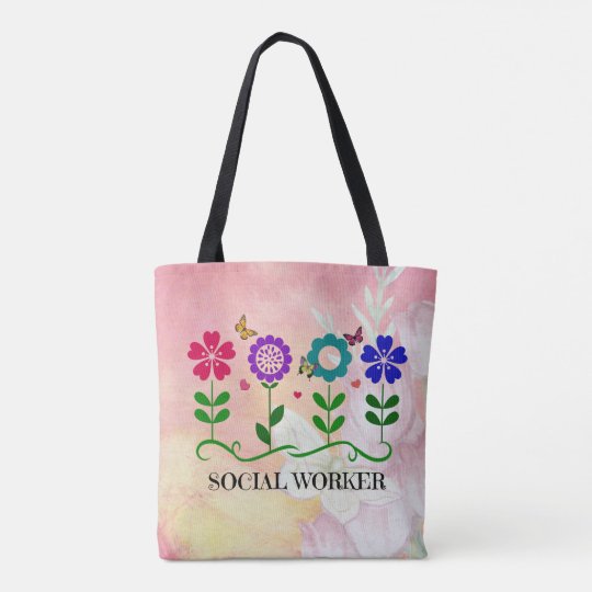CafePress Social Worker Circle Daisies Tote Bag - Natural Canvas Reusable Shopping Bag, Two Sizes - View #10