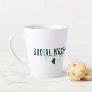 Social Worker Green Latte Mug