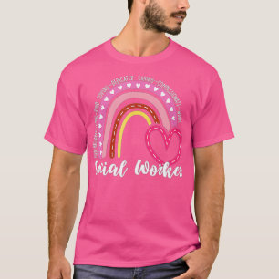 Social Worker Heart Rainbow Social Work Month T-Shirt