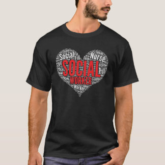 Social worker Heart Shape Word Cloud T-Shirt