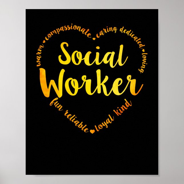 Social Worker Heart Warm Compassionate Caring Poster (Front)