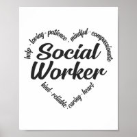 Social Worker Heart Word Cloud