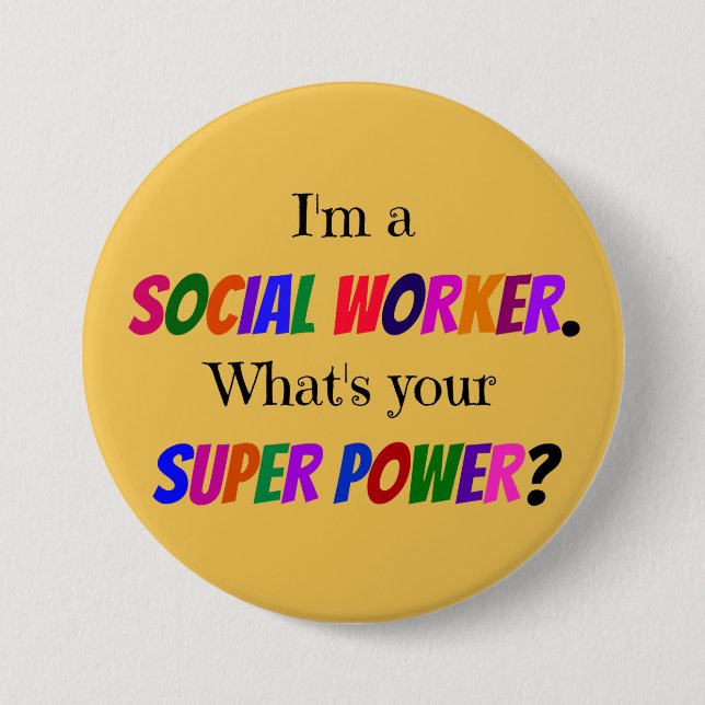 Social Worker Humor Button (Front)