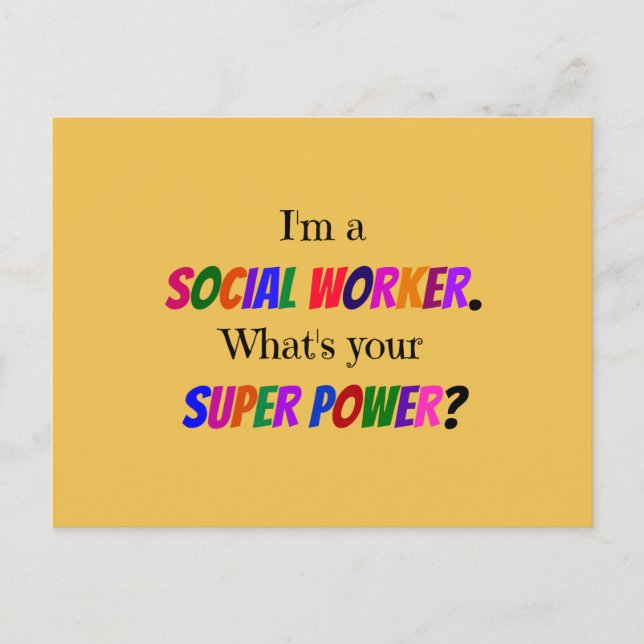 Social Worker Humor Postcard (Front)