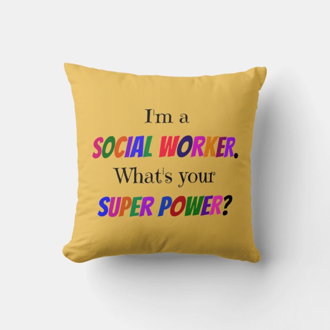 Social Worker Humor Throw Pillow (Front)