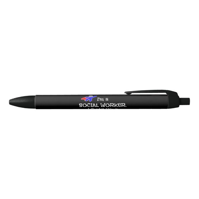 Social Worker Humor - White Lettering Pen (Top)