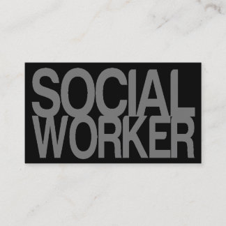Social Worker in Silver and Black Business Card