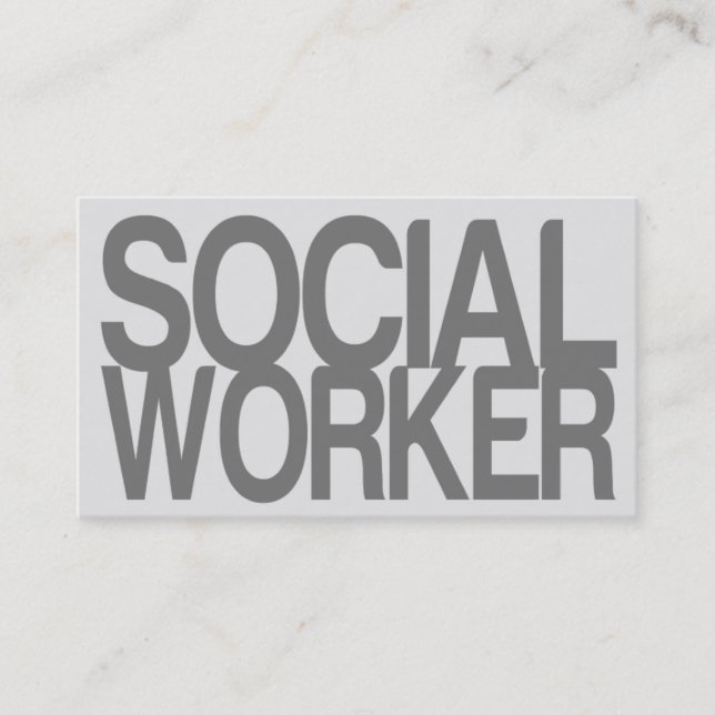 Social Worker in Silver Business Card (Front)