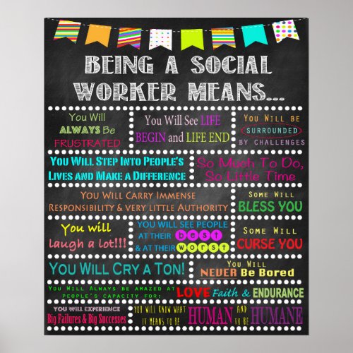 Social Worker Inspirational Art Poster