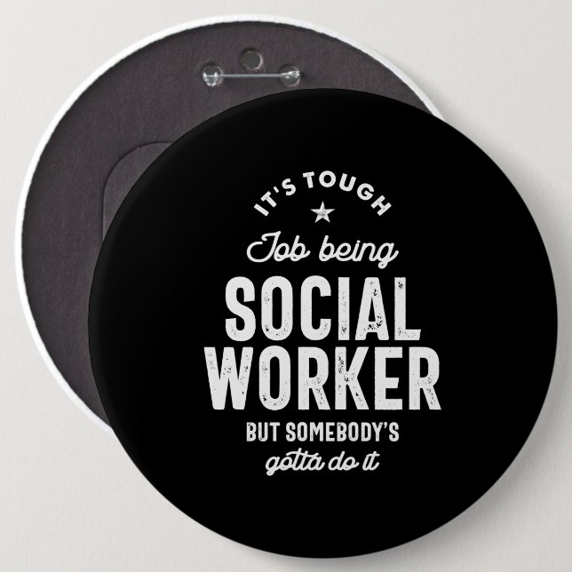 Social Worker Job Title Gift Button (Front & Back)