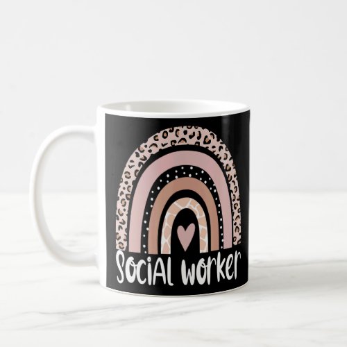 Social Worker Leopard Rainbow Social Work Apprecia Coffee Mug