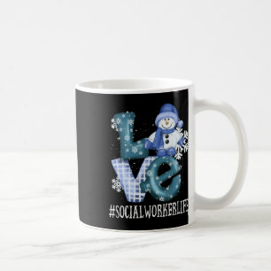 Social Worker Love Snowman Funny Winter Season Chr Coffee Mug