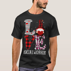 Social Worker Love Women Leopard Appreciation Vale T-Shirt