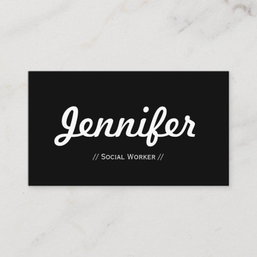 Social Worker - Minimal Simple Concise Business Card Templates