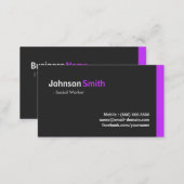 Social Worker - Modern Minimal Purple Business Card (Front/Back)