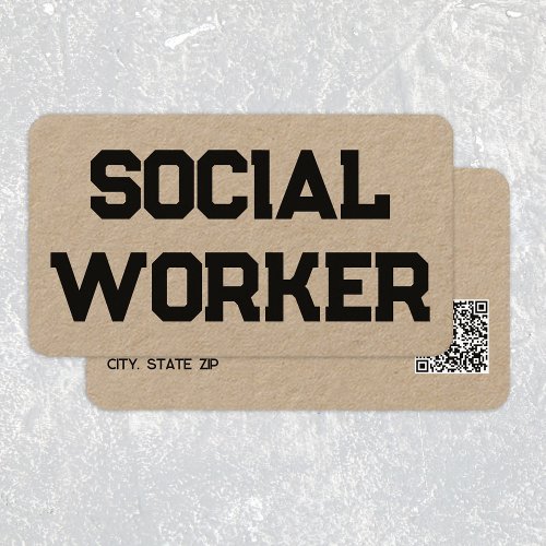 Social Worker MSW Custom QR Business Card
