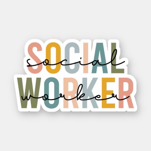 Social Worker MSW Gift Social Work Gift Sticker