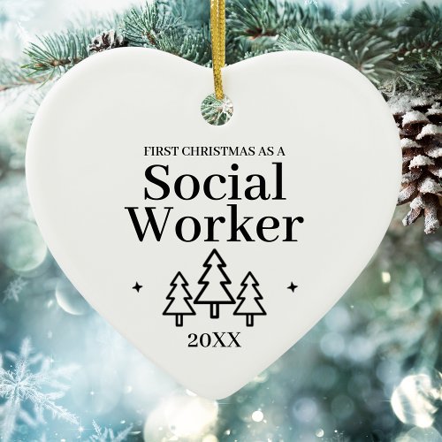 Social Worker New Job Christmas Ceramic Ornament