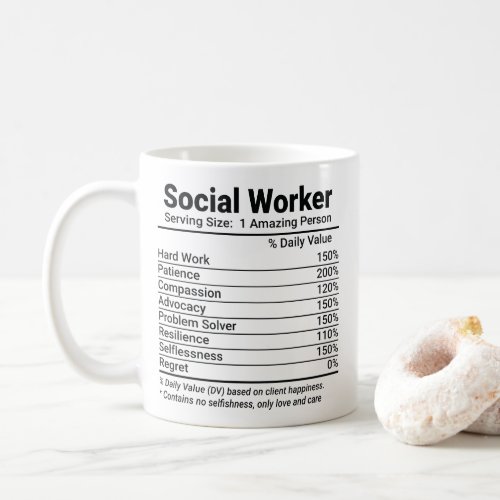 Social Worker Nutrition Facts Coffee Mug