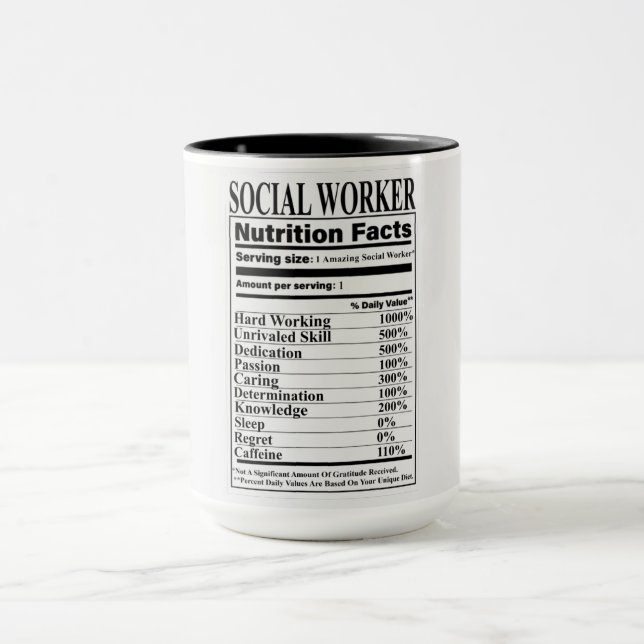 Social Worker Nutrition Facts Mug (Center)