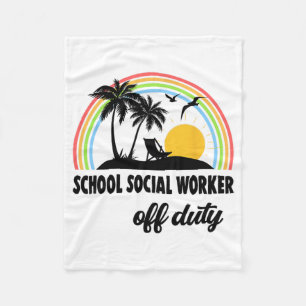 Social Worker Off Duty Rainbow End Of School Year Fleece Blanket
