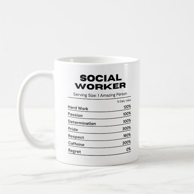 Social Worker Passionate Determined Job Coffee Mug (Left)
