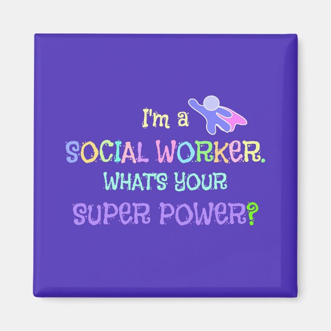 Social Worker, Pastel Text Funky Design Magnet (Front)