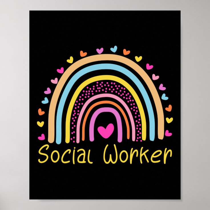 Social Worker Rainbow Poster | Zazzle