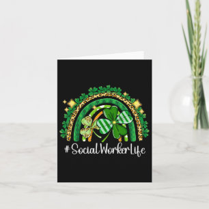 Social Worker Rainbow St Patricks Day Matching Sha Card