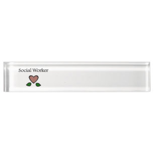 Social Worker Red GH Desk Name Plate
