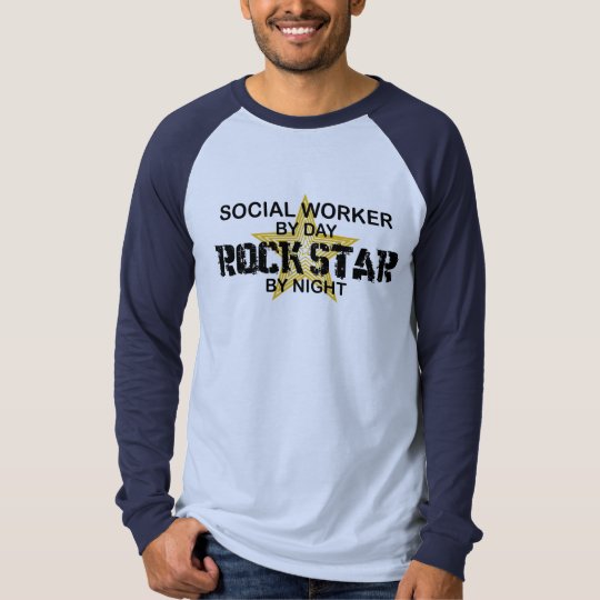 Social Worker Rock Star by Night T-Shirt