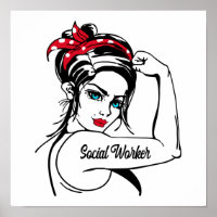 Social Worker Rosie The Riveter Pin Up