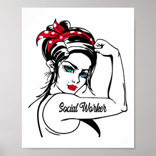 Social Worker Rosie The Riveter Pin Up Poster