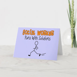 Social Worker "Runs with Solutions" Funny Gifts Card