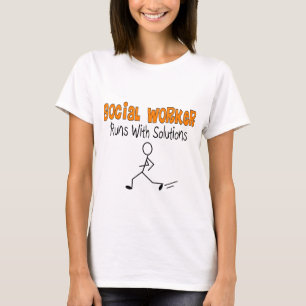 Social Worker "Runs with Solutions" Funny Gifts T-Shirt