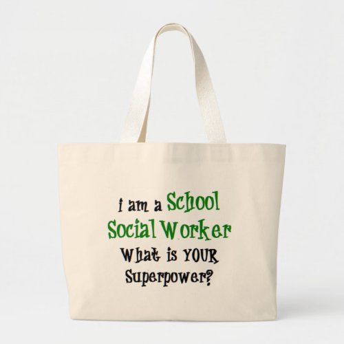 social worker school large tote bag