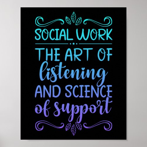 Social Worker Social Work The Art Of Listening And Poster