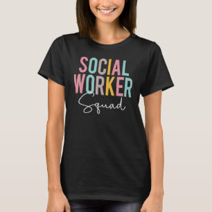 Social Worker Squad Colorful Appreciation Day Back T-Shirt
